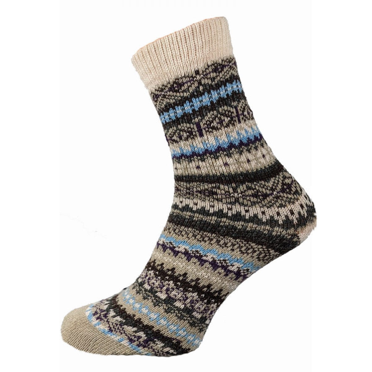 Men's Joya Cream Toned Patterned Wool Blend Socks. – lusciousscarves