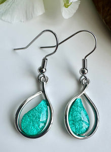 lusciousscarves Miss Milly Iridescent Mint Green Teardrop Earrings FE640