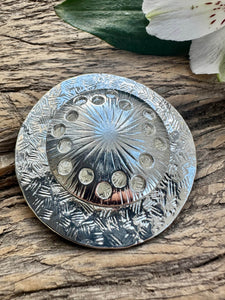 Silver Flower Magnetic Brooch