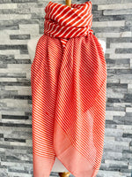 Load image into Gallery viewer, lusciousscarves Orange and White Cross Stripes Scarf
