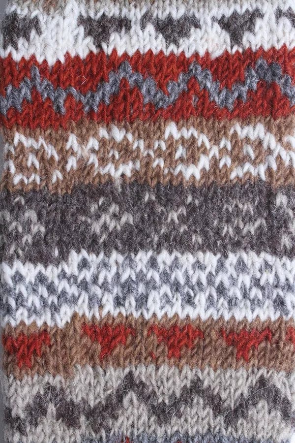 Classic Fairisle Legwarmer Slim Fit Pachamama hand knitted fashionable wool  slim fit leg warmers, with classic colourful fair isle patterns. Fair trade  and handmade in Nepal.