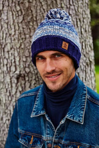 lusciousscarves Pachamama Mens Finisterre Bobble Beanie Navy