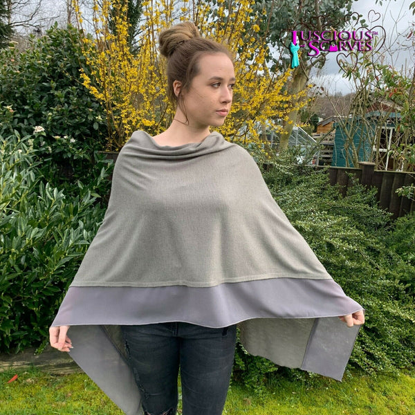 Steel Grey Light Weight Poncho – luscious scarves