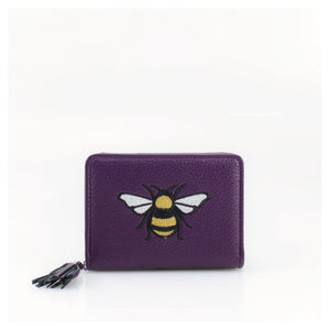 lusciousscarves Embroidered Bee Wallet Zip Purse