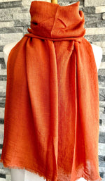 Load image into Gallery viewer, lusciousscarves Scarves Burnt Orange Plain Light Weight Summer Scarf , Various Colours
