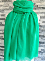 Load image into Gallery viewer, lusciousscarves Scarves Green Plain Light Weight Summer Scarf , Various Colours
