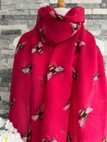 Load image into Gallery viewer, lusciousscarves Scarves Hot Pink Busy Bees Scarf
