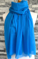 Load image into Gallery viewer, lusciousscarves Scarves Mid Blue Plain Light Weight Summer Scarf , Various Colours
