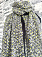 Load image into Gallery viewer, lusciousscarves Scarves Neon Yellow, Black and White Geo Print Light Weight Scarf
