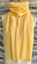 Load image into Gallery viewer, lusciousscarves Scarves Pale Lemon Plain Light Weight Summer Scarf , Various Colours
