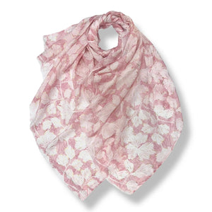 lusciousscarves Scarves Pale Pink Gooseberry fruit print Scarf, Light Weight