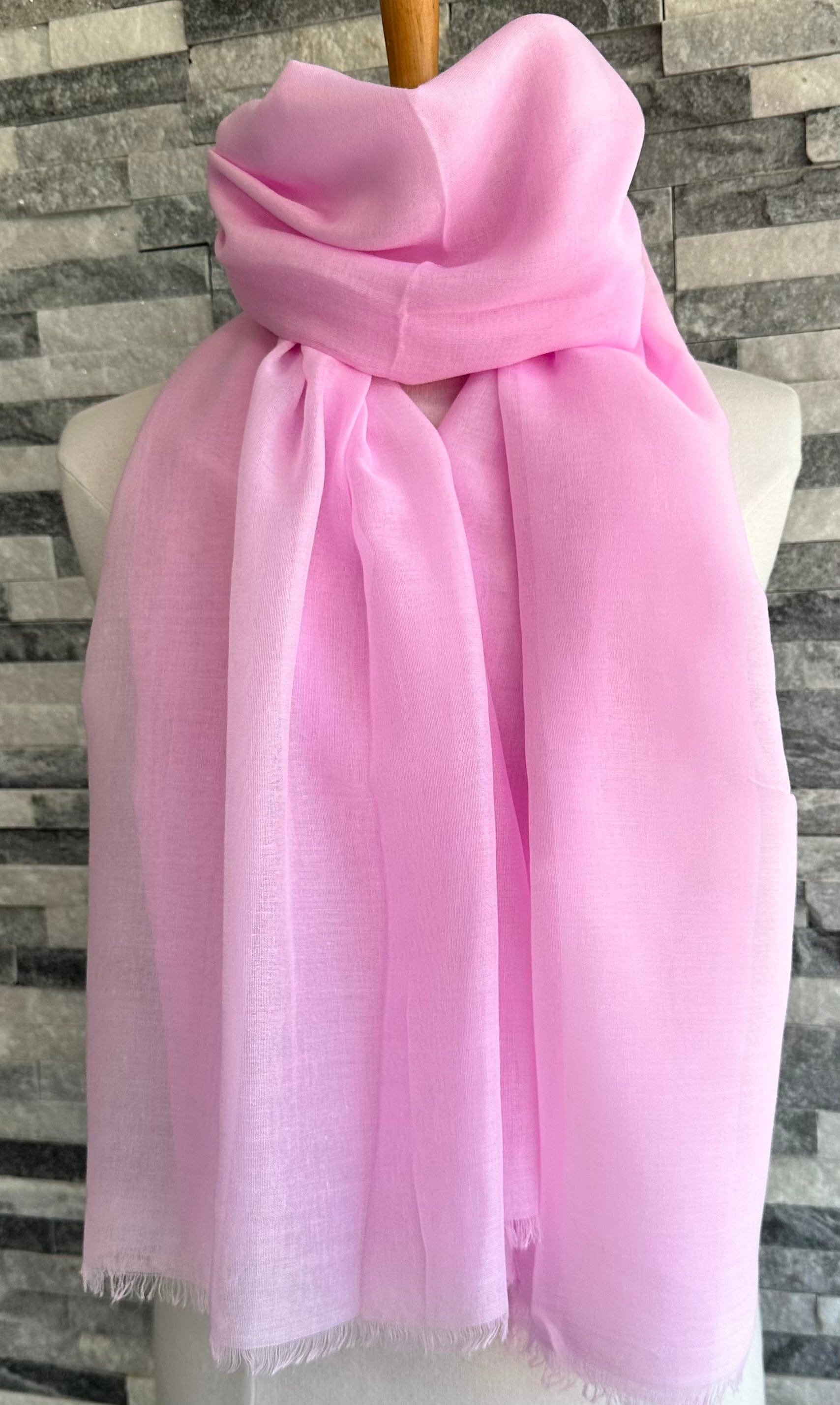lusciousscarves Scarves Pale Pink Plain Light Weight Summer Scarf , Various Colours