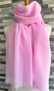 lusciousscarves Scarves Pale Pink Plain Light Weight Summer Scarf , Various Colours