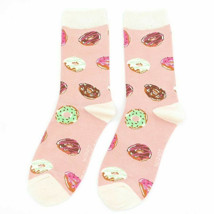 lusciousscarves Socks Miss Sparrow Doughnuts Bamboo Socks - Pink