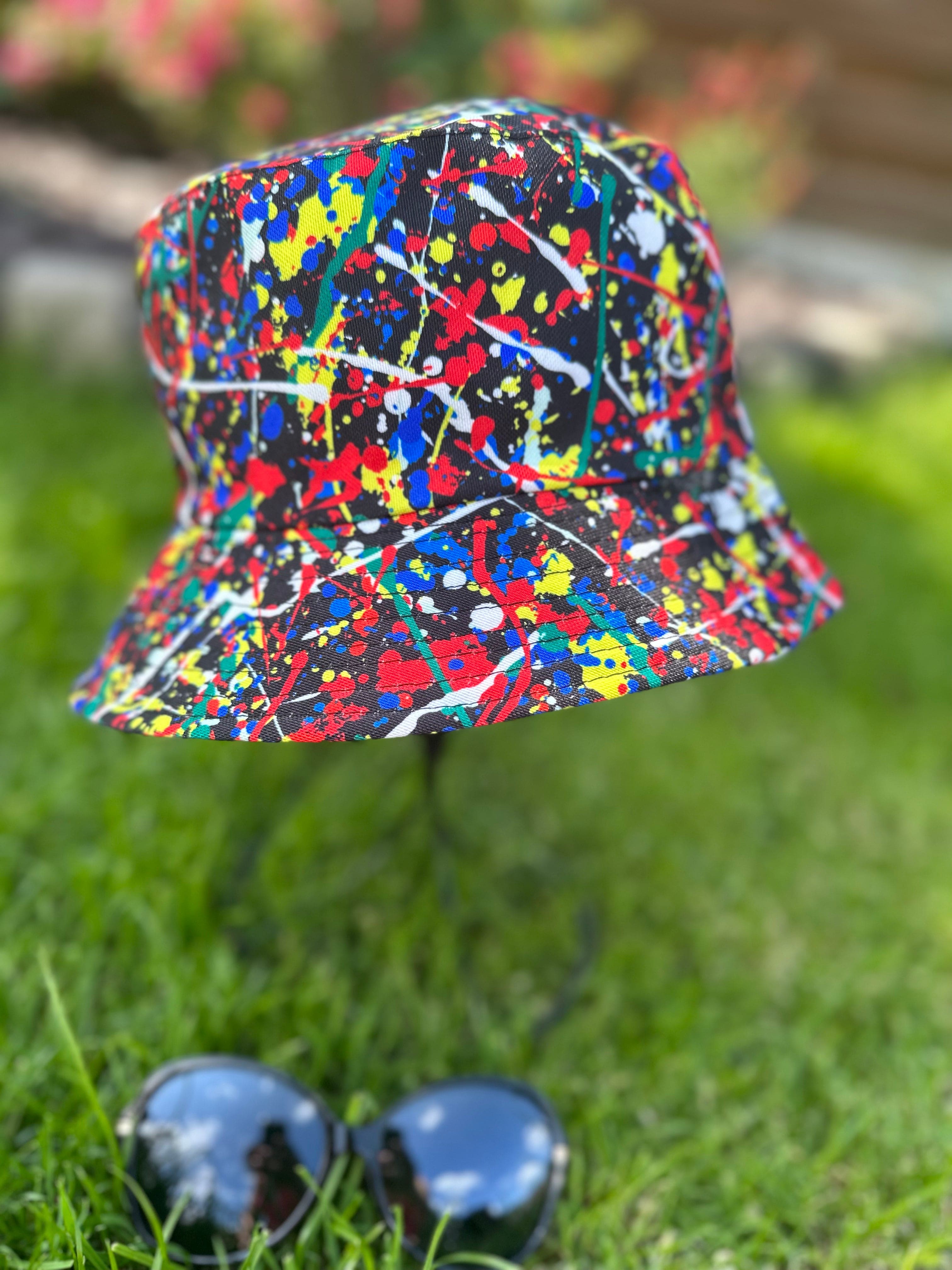 Reversible Bucket Hat Paint Splashes Design – lusciousscarves