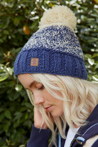 lusciousscarves wool hats Pachamama Prague Bobble Beanie Denim